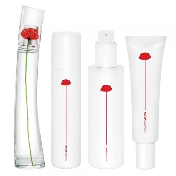 Kit Flower Refilável By Kenzo Eau de Parfum - Perfume Feminino 50ml + Bruma + Hidratante + Creme para Mãos