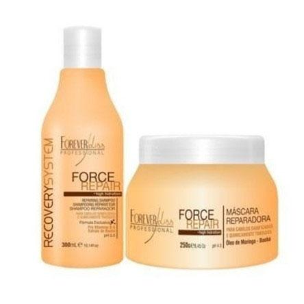 Kit Force Repair Forever Liss Shampoo 300ml e Máscara 250g