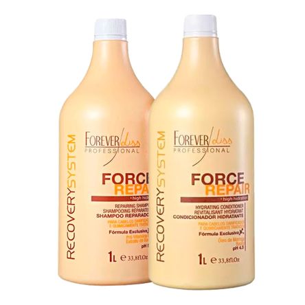 Kit Force Repair Forever Liss Shampoo e Condicionador 1L