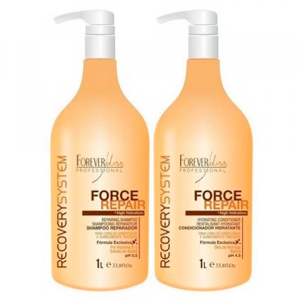 Kit Force Repair Forever Liss Shampoo e Condicionador 1L