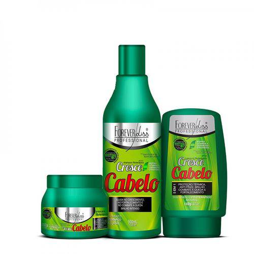 Kit Forever Liss Cresce Cabelo Shampoo 500ml+máscara 250g+ Leave In 140g