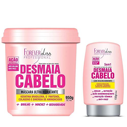 Kit Forever Liss Desmaia Cabelo Mascara 950g + Leave In 150g