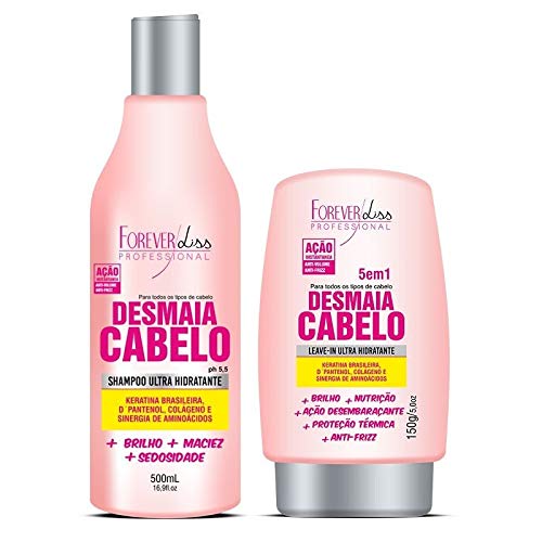Kit Forever Liss Desmaia Cabelo Shampoo 500ml+ Leave In 150g