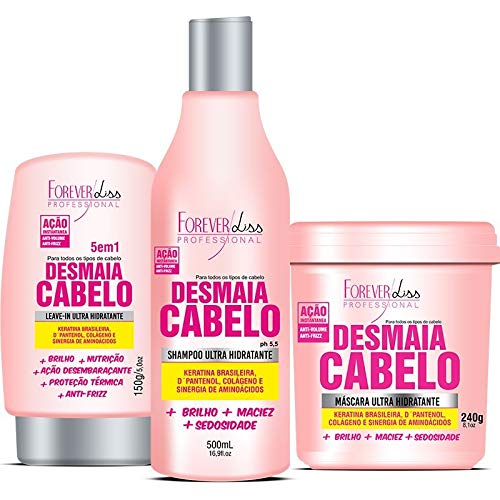 Kit Forever Liss Desmaia Cabelo Shampoo Leave In Mascara 950
