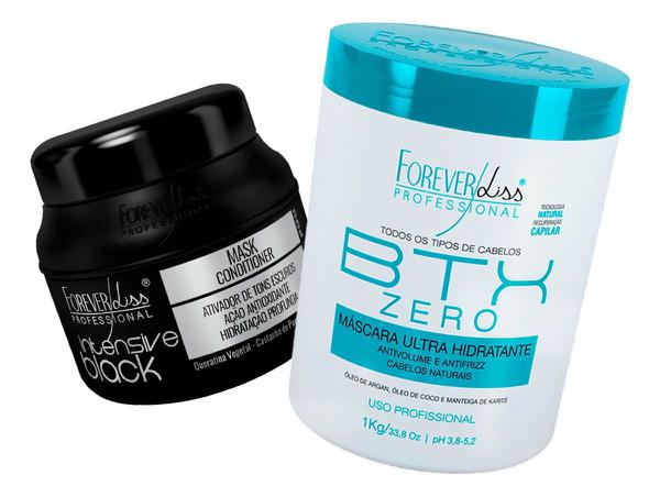 Kit Forever Liss Máscara Botox Zero 1kg + Intensive Black 250g