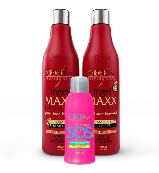 Kit Forever Liss Progressiva Ingel Maxx Organic + Sos 300ml