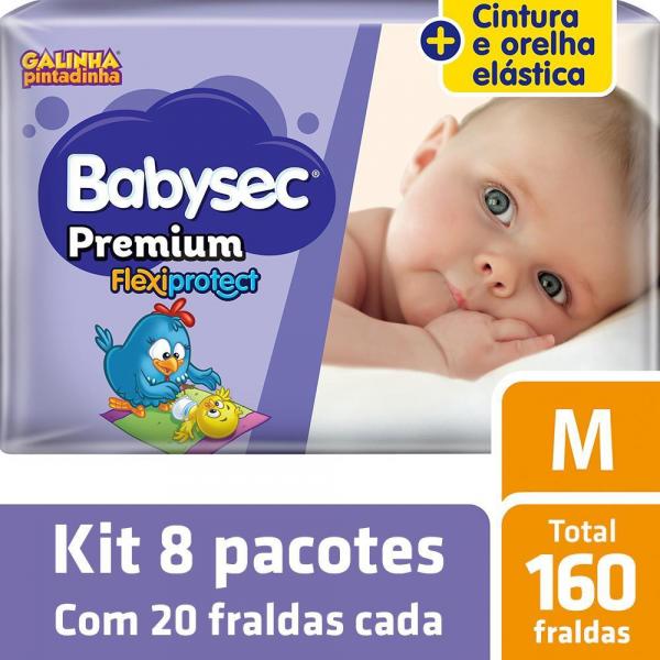 Kit Fralda Babysec Galinha Pintadinha Premium M - 160 Unids