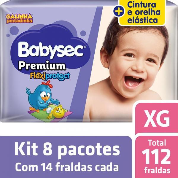 Kit Fralda Babysec Galinha Pintadinha Premium XG - 112 Unids