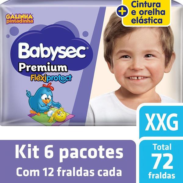 Kit Fralda Babysec Galinha Pintadinha Premium XXG - 72 Unids
