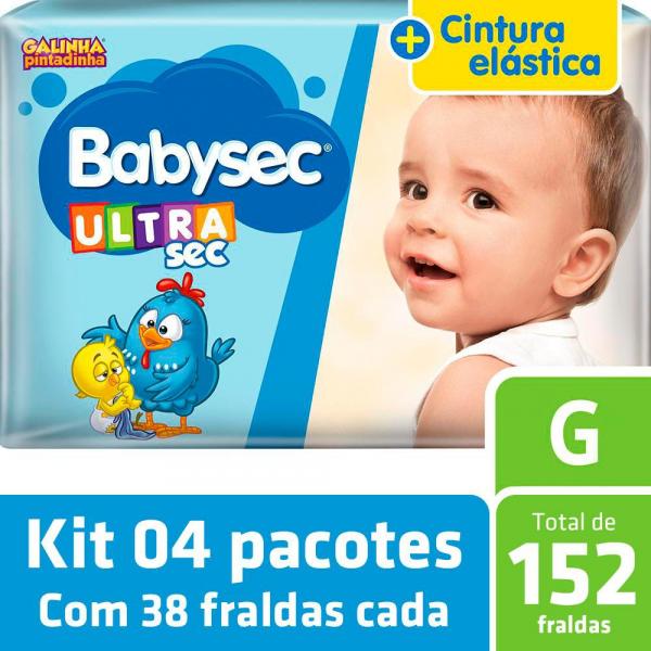 Kit Fralda Babysec Galinha Pintadinha Ultrasec G - 152 Unids