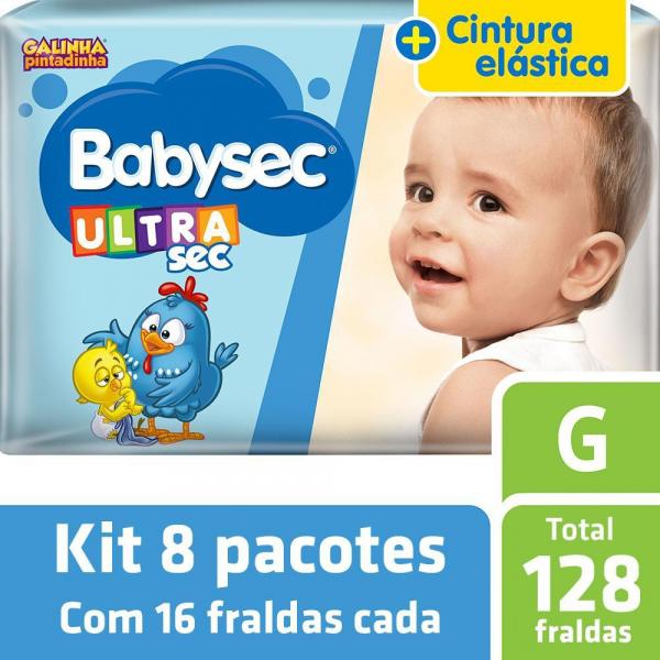 Kit Fralda Babysec Galinha Pintadinha Ultrasec G - 128 Unids