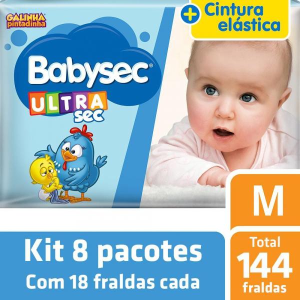 Kit Fralda Babysec Galinha Pintadinha Ultrasec M - 144 Unids