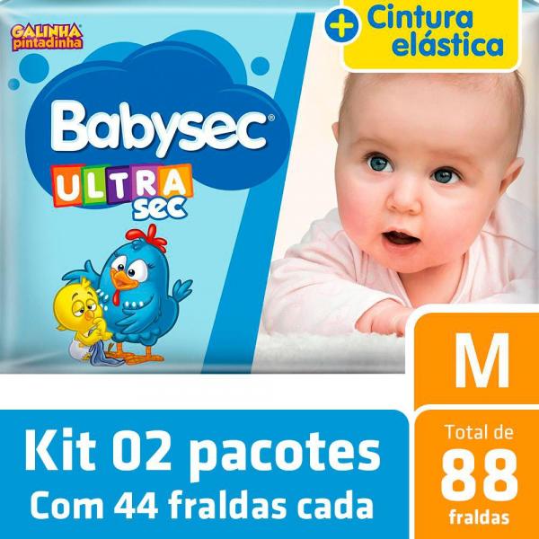 Kit Fralda Babysec Galinha Pintadinha Ultrasec M - 88 Unids