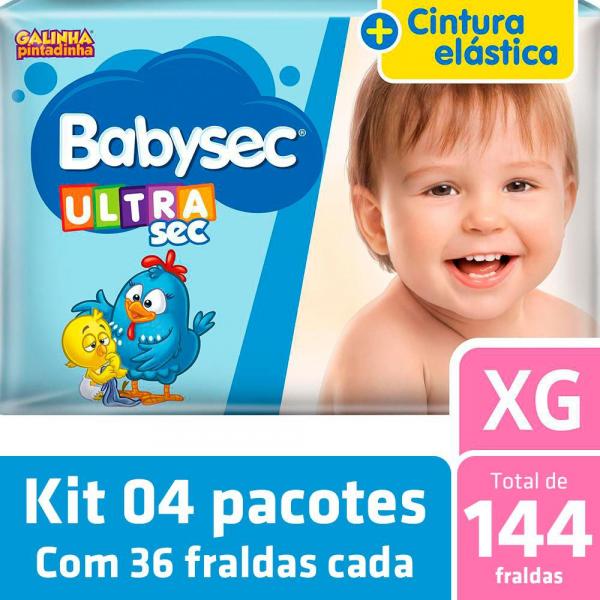 Kit Fralda Babysec Galinha Pintadinha Ultrasec XG - 144 Un