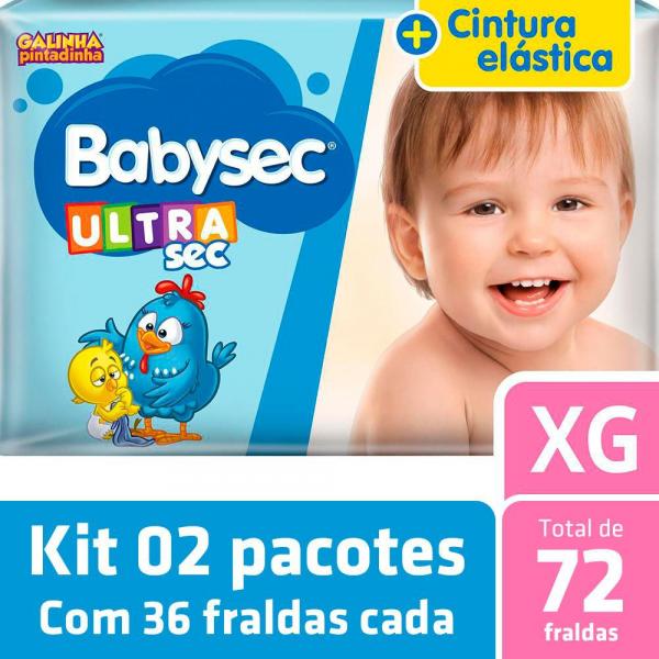 Kit Fralda Babysec Galinha Pintadinha Ultrasec XG - 72 Unids