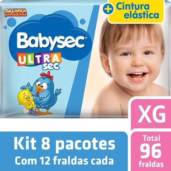 Kit Fralda Babysec Galinha Pintadinha Ultrasec XG - 96 Unids