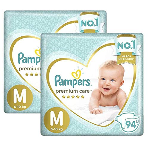 Kit Fralda Pampers Premium Care Top Tamanho M 188 Unidades