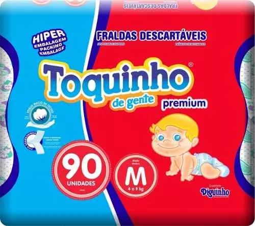Fralda Descartável Infantil Toquinho de Gente Premium Barato P 100 Unidades - Toquinho Premium