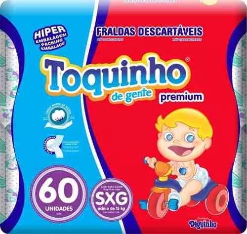 Fralda Descartável Infantil Toquinho de Gente Premium Barato XG 70 Unidades - Toquinho Premium