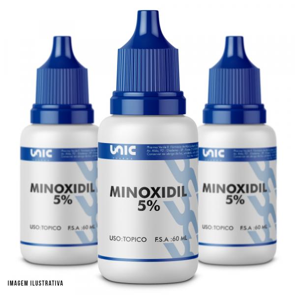 Kit 3 Frascos de Minoxidil 5 com 60ml - Unicpharma
