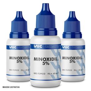 Kit 3 Frascos de Minoxidil 5% com 60Ml