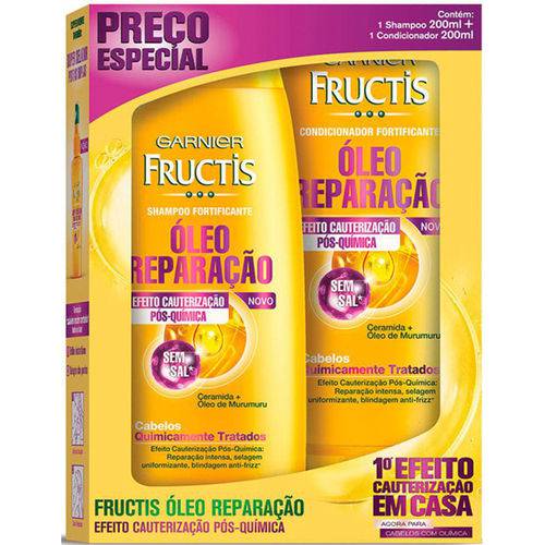 Kit Fructis Shampoo + Condionador Óleo Reparação Pós Química 200 Ml 30% Desconto