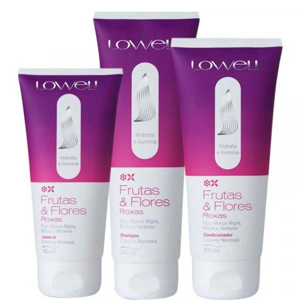 Kit Frutas e Flores Roxas SH 240ml + Cond. 200ml + Leave-In 180ml - Lowell