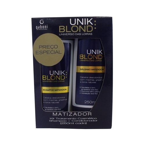 Kit Gaboni Unik Blond Matizador Shampoo 250ml+ Balsamo 250ml