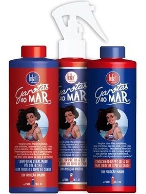 Kit Garotas ao Mar Lola Cosmetics Shampoo, Condicionador e Spray 230ml