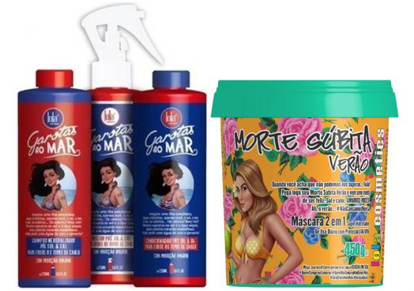 Kit Garotas ao Mar Shampoo,Condicionador e Spray 230ml e Morte Súbita Verão 450g Lola Cosmetics