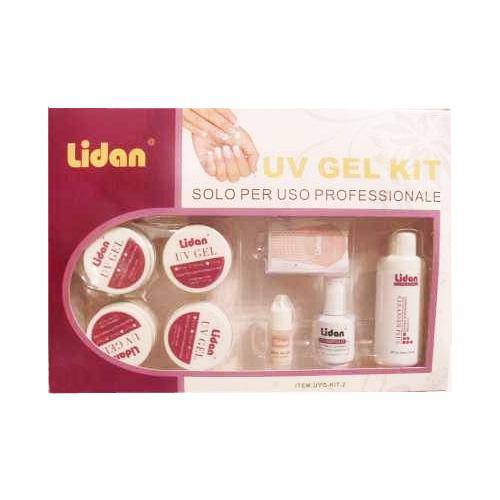 Kit Gel Lidan 12 Itens Manicure Profissional Acrigel