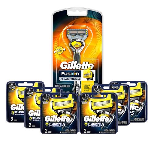 Kit Gillette Fusion Proshield Aparelho + 12 Cargas