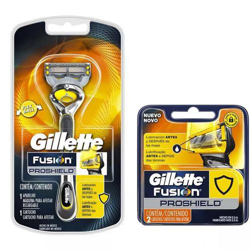 Kit Gillette Proshield: 1 Aparelho + Carga com 2 Unidades