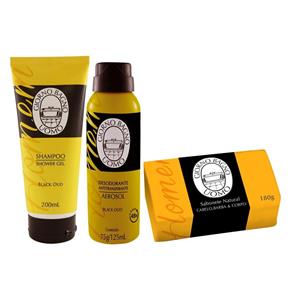 Kit Giorno Uomo Black Oud Sabonete Shampoo e Desodorante 200ml