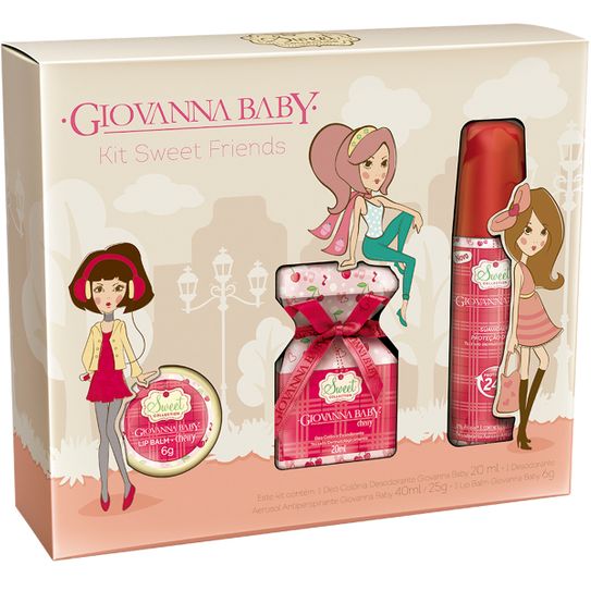 Kit Giovanna Baby Cherry Mini: Colônia + Desodorante + Lip Balm