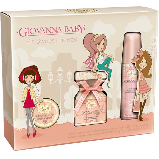 Kit Giovanna Baby Peach Mini: Colônia + Desodorante + Lip Balm