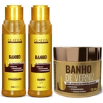 Kit Glatten Banho De Verniz Shampoo Condicionador Mascara