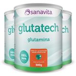 Kit 3 Glutatech Glutamina 300g Sanavita