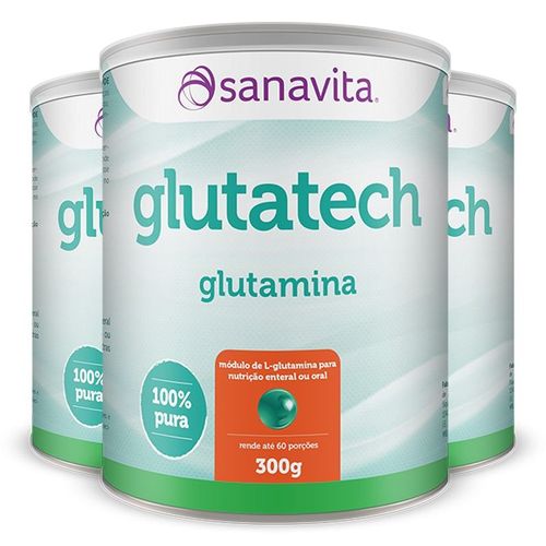 Kit 3 Glutatech Glutamina Sanavita 300g