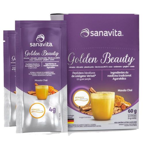 Kit 2 Golden Beauty Milk Super Food 60g Sanavita - Massala Chai