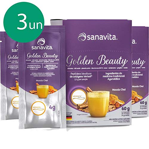 Kit 3 Golden Beauty Super Food Golden Milk 60g Sanavita