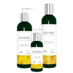 KIt Grandha flowers Flores e Vegetais Shampoo Leavein Condicionador terapia capilar