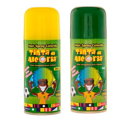 Kit Hair Spray Colorido Verde e Amarelo 120ml - Tinta da Alegria