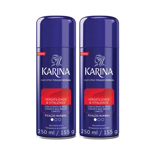 Kit 2 Hair Spray Karina Normal 250ml com 30% de Desconto na 2° Unidade