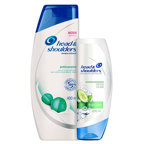 Kit Head & Shoulders Shampoo Feminino Anticaspa Anticoceira 400ml + Condicionador Detox da Raiz 200ml