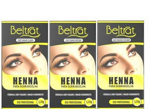 Kit Henna para Sobrancelha Beltrat 3 Cores