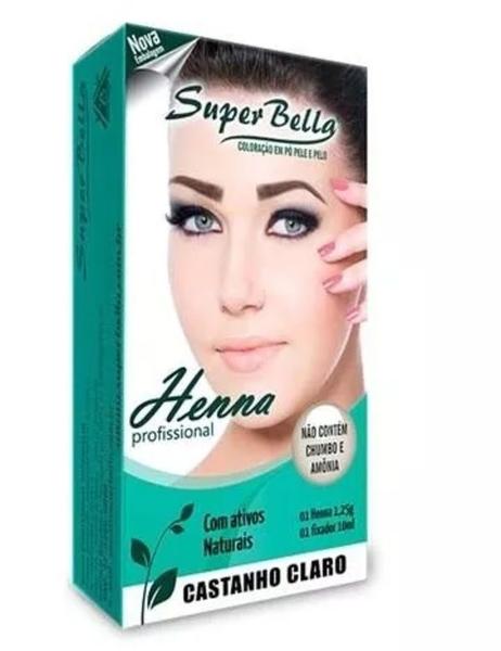 Kit Henna para Sobrancelha Super Bella - Castanho Claro