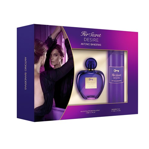 Kit Her Secret Desire Eau de Toilette Antonio Banderas - Perfume Feminino 80Ml + Desodorante Kit