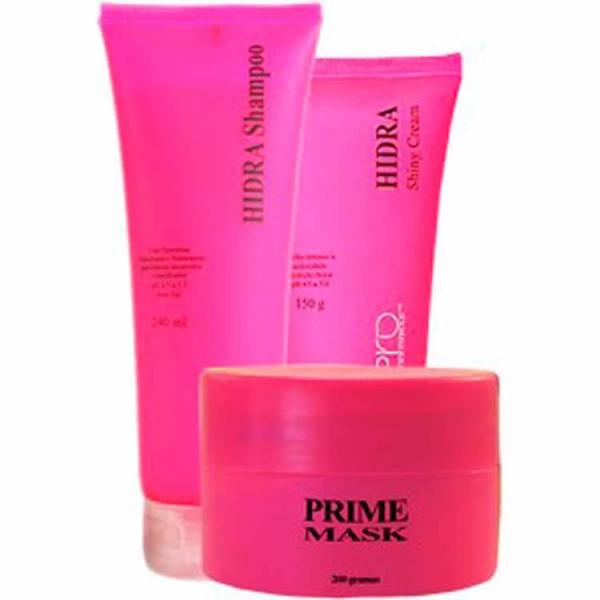 Kit Hidra K.Pro Shampoo 240ml, Prime Mask 200g e Shiny Cream 150ml