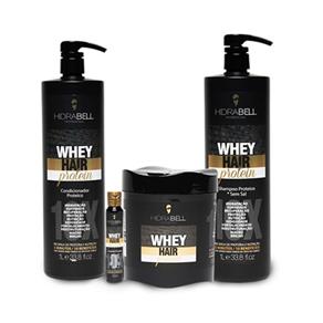 Kit Hidrabell - Whey Hair Protein Sh 1l + Cond 1l + Másc 500g + Amp 40ml